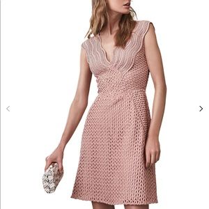 REISS Marianna Lace Fit & Flare Dress Sz 10